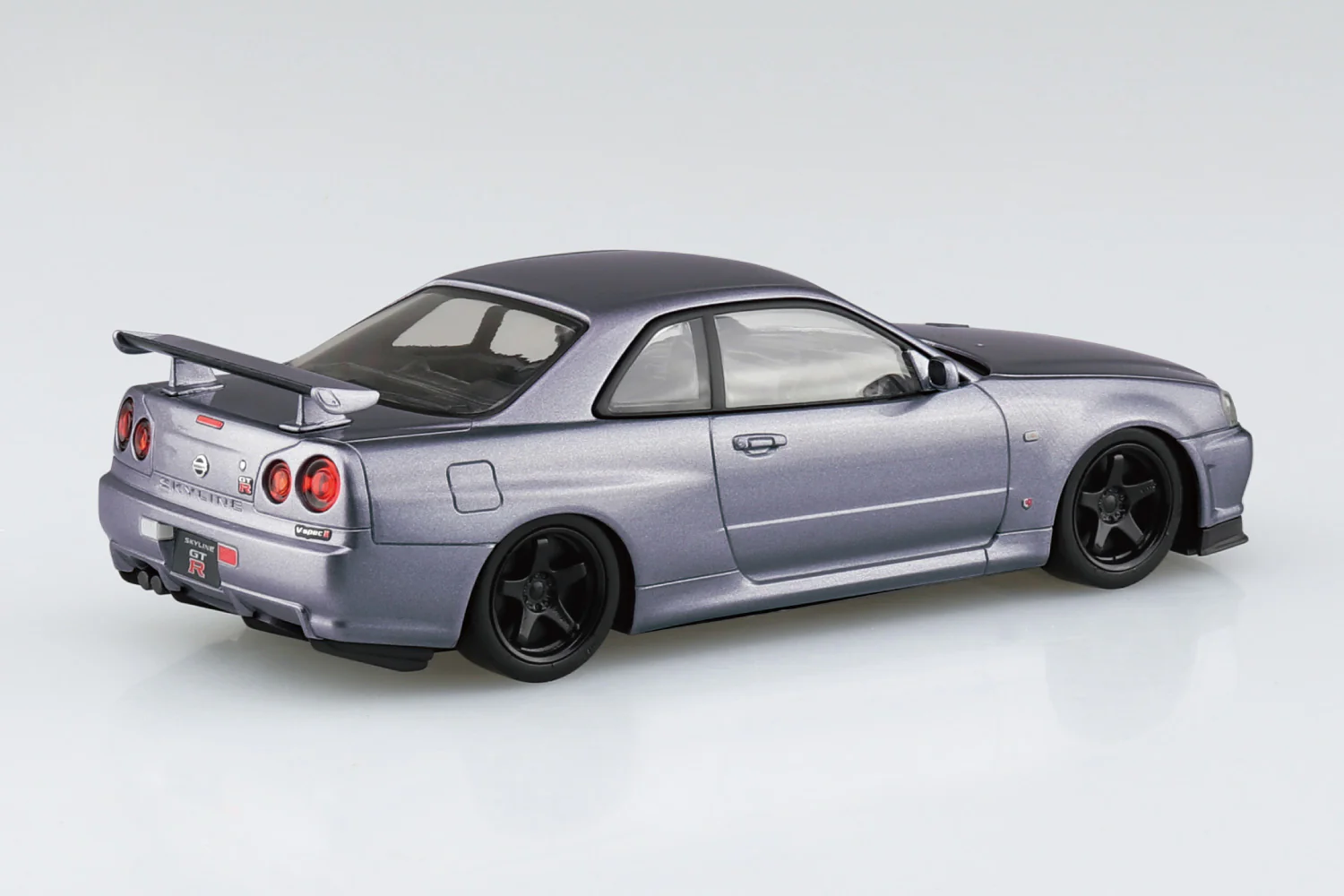 Aoshima 1/32 SNAP KIT #12CU-AS Nissan R34 Skyline GT-R Custom Wheel (Athlete Silver) - Image 3
