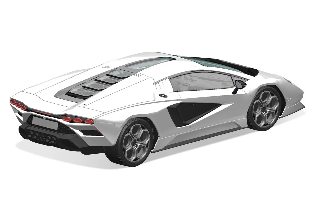 Aoshima 1/32 SNAP KIT #19-A Lamborghini Countach LPI 800-4(White) - Image 3