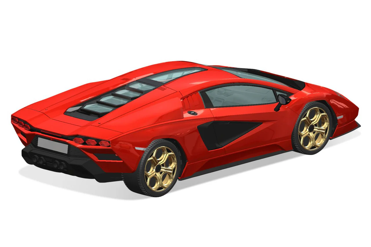 Aoshima 1/32 SNAP KIT #19-B Lamborghini Countach LPI 800-4(Red) - Image 3