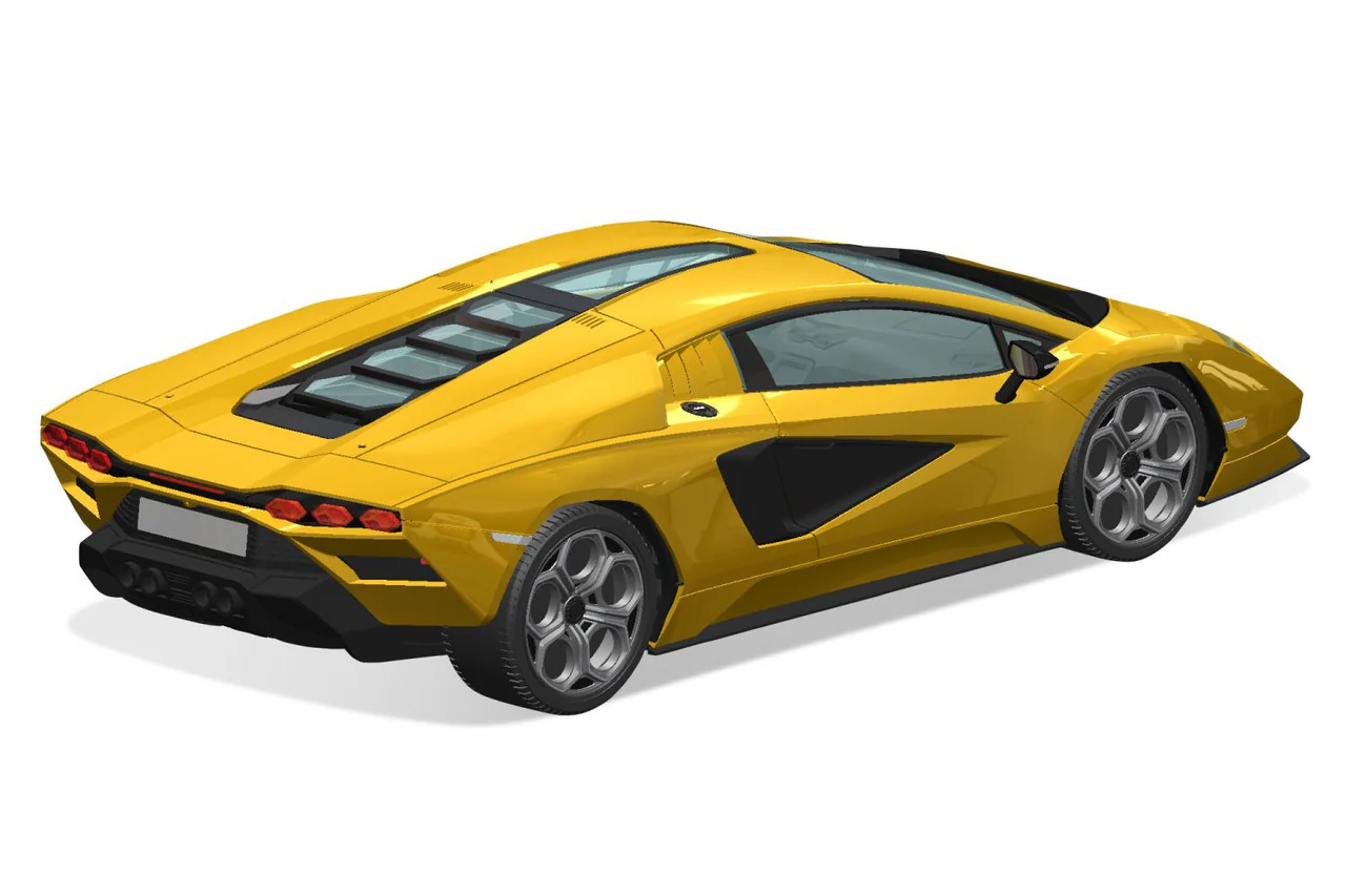 Aoshima 1/32 SNAP KIT #19-C Lamborghini Countach LPI 800-4(Yellow) - Image 3