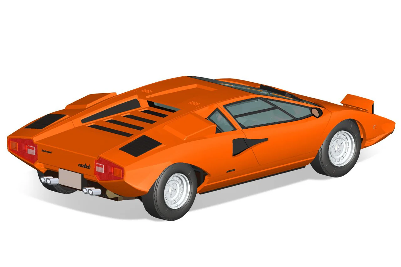 Aoshima 1/32 SNAP KIT #20-C Lamborghini Countach LP400(Orange) - Image 3