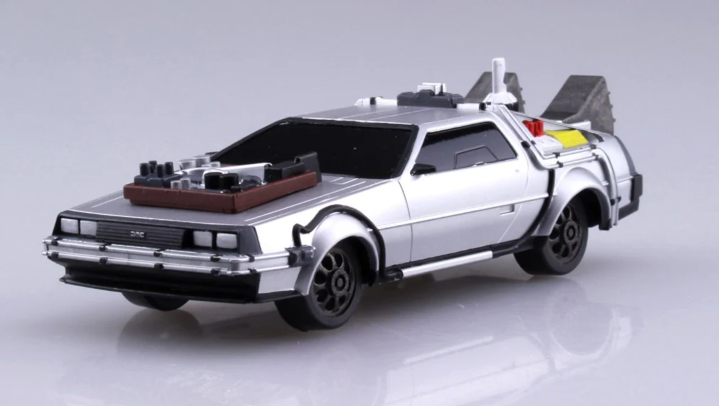 Aoshima Back To The Future 1/43 Pullback DELOREAN from PART 3& Rail road - Image 4