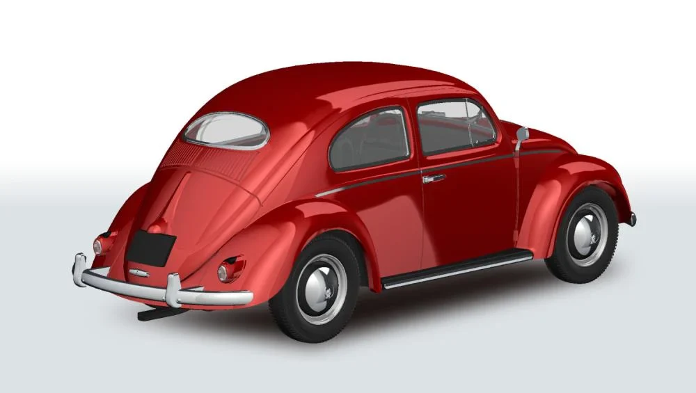 Aoshima Snap Kit No.20-RR Volkswagen Beetle (Ruby Red) 1/32 Scale Model Kit - Image 2