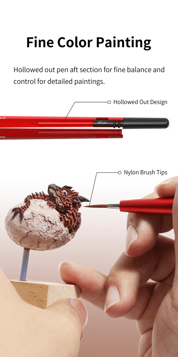 DSPIAE AT-FB01 Fine Brush With Replicable Point Tip - Red - Image 6