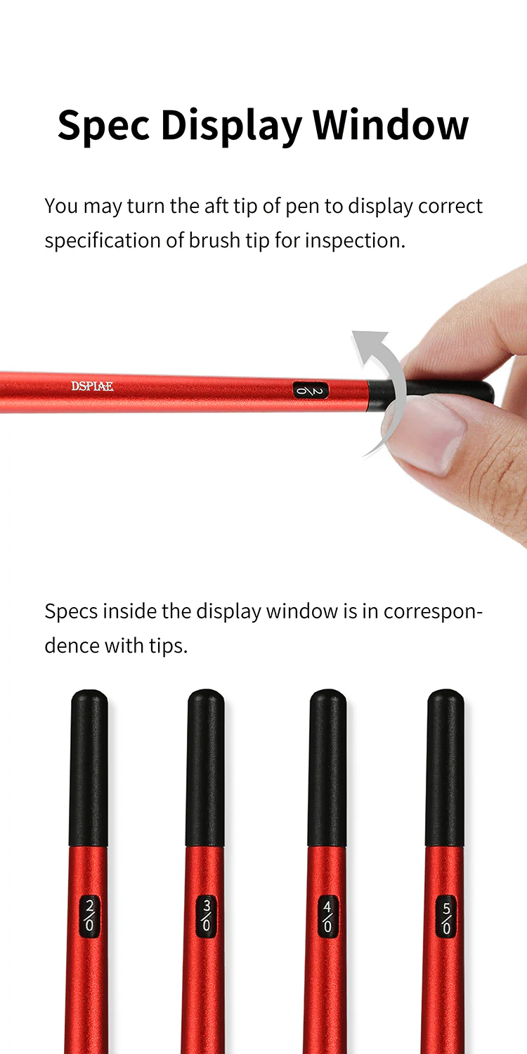 DSPIAE AT-FB03 Fine Brush With Replicable Point Tip - Grey - Image 5