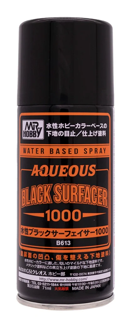 B613 Aqueous Black Surfacer 1000 (Spray Type) Spray Can