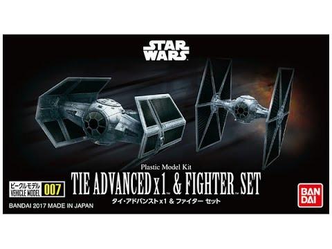 Star Wars Vehicle Model #007 TIE Advanced x1 & Fighter Set 1/144 Scale Model Kit - Image 2