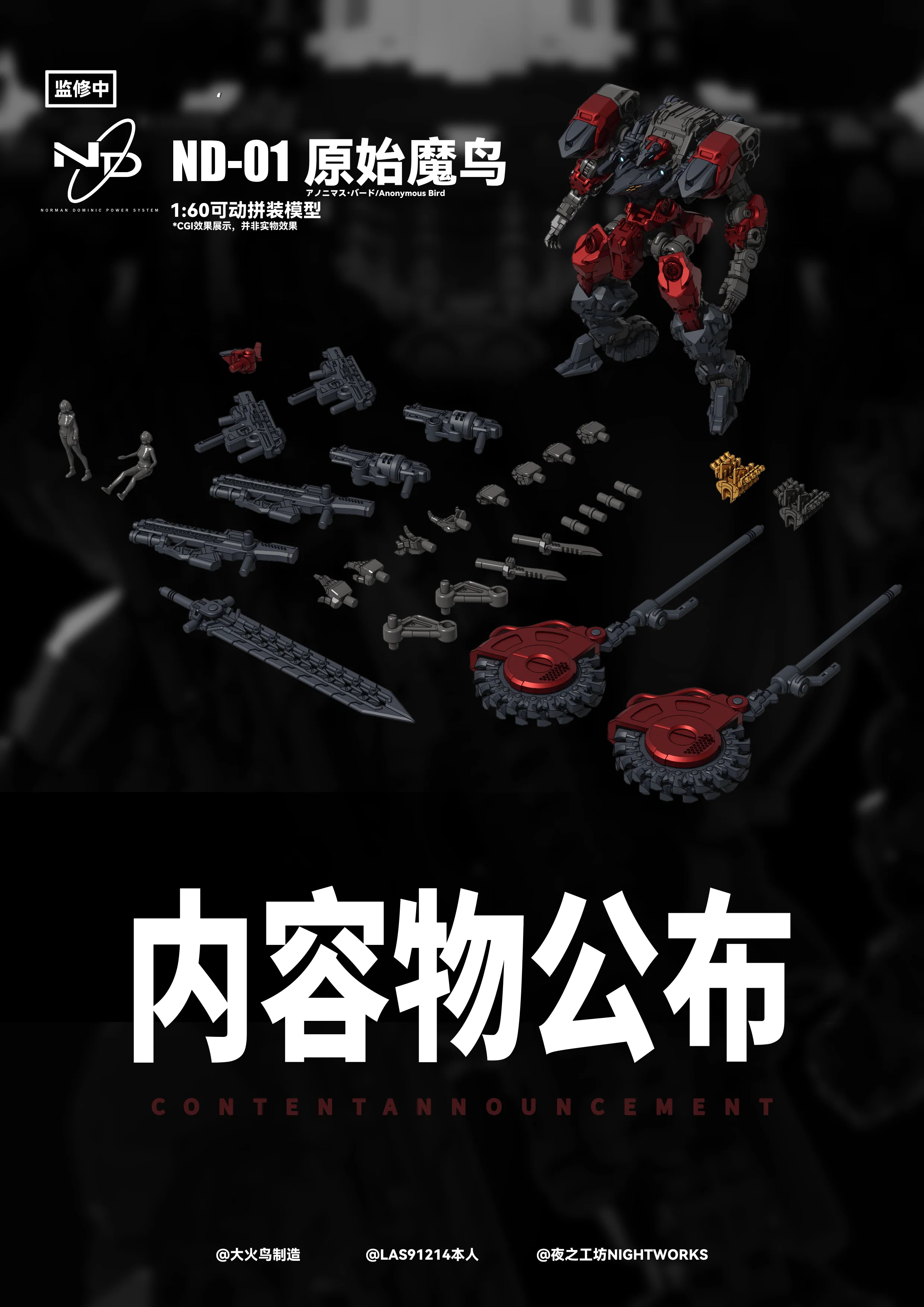 ND-01 Primordial Demon Bird 1/60 Scale Model Kit - Image 8