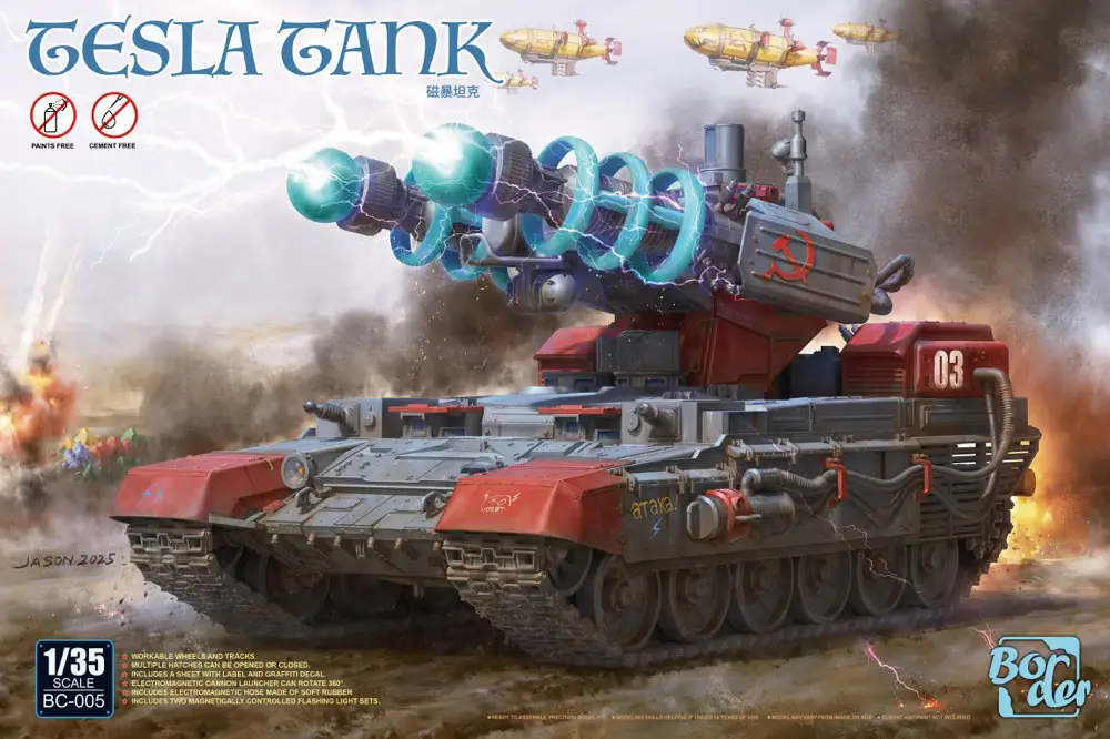 Border Model Soviet Tank Tesla Tank 1/35 Scale Model Kit - Image 2