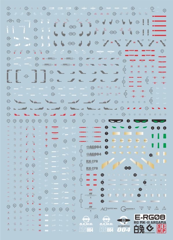 C04 RG RX-178 Gundam Mk-II (AEUG) Decal Sheet - Image 2
