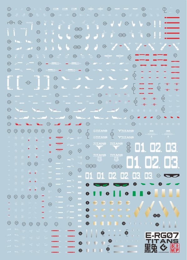 C05 RG RX-178 Gundam Mk-II (TITANS) Decal Sheet - Image 2
