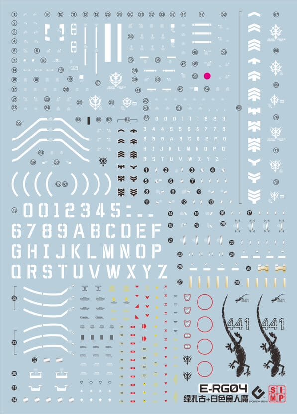 C09 RG Zaku II Green and White Ogre Decal Sheet - Image 2