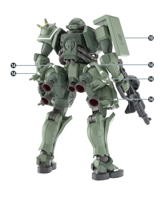 C112 HG Police Zaku (Red+Green) (GQuuuuuuX Ver.) Water Slide Decal - Image 4