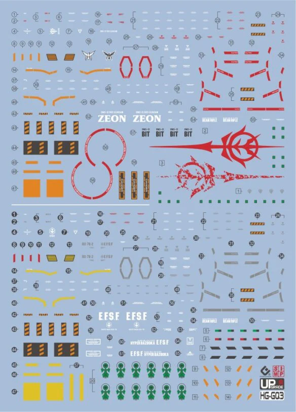 C113 HG Red + White Gundam (GQuuuuuuX Ver.) Water Slide Decal - Image 2