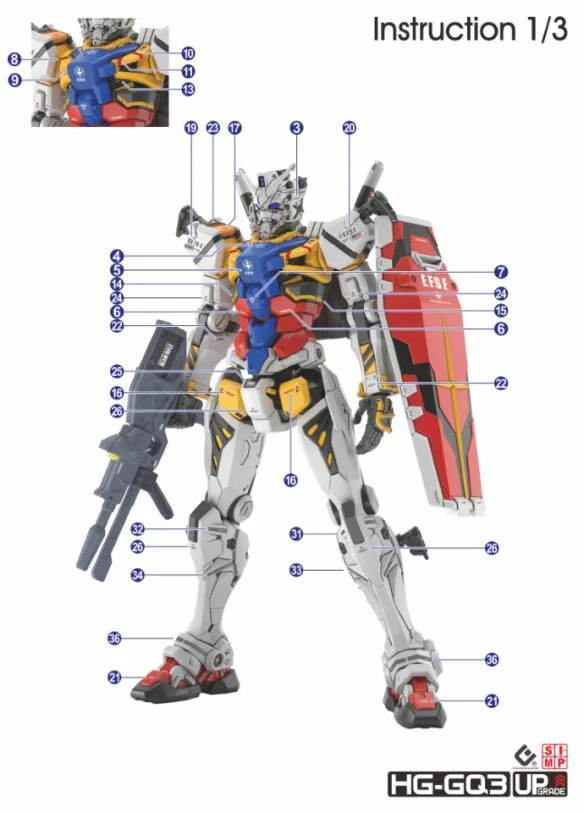 C113 HG Red + White Gundam (GQuuuuuuX Ver.) Water Slide Decal - Image 3