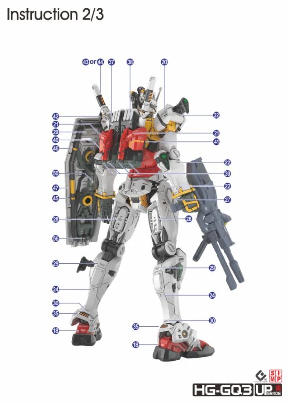 C113 HG Red + White Gundam (GQuuuuuuX Ver.) Water Slide Decal - Image 4