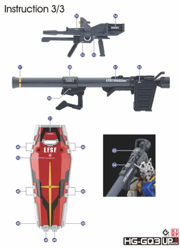 C113 HG Red + White Gundam (GQuuuuuuX Ver.) Water Slide Decal - Image 5