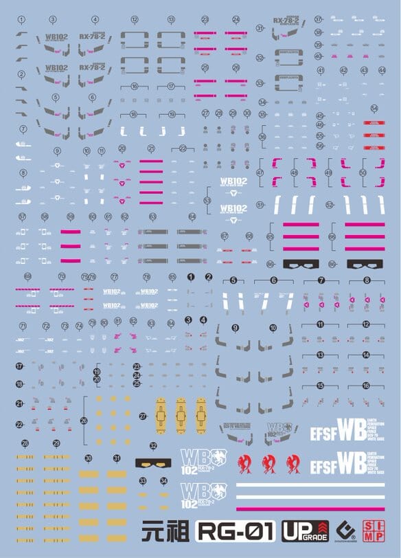C23 RG RX-78-2 Gundam Water Slide Decal - Image 2