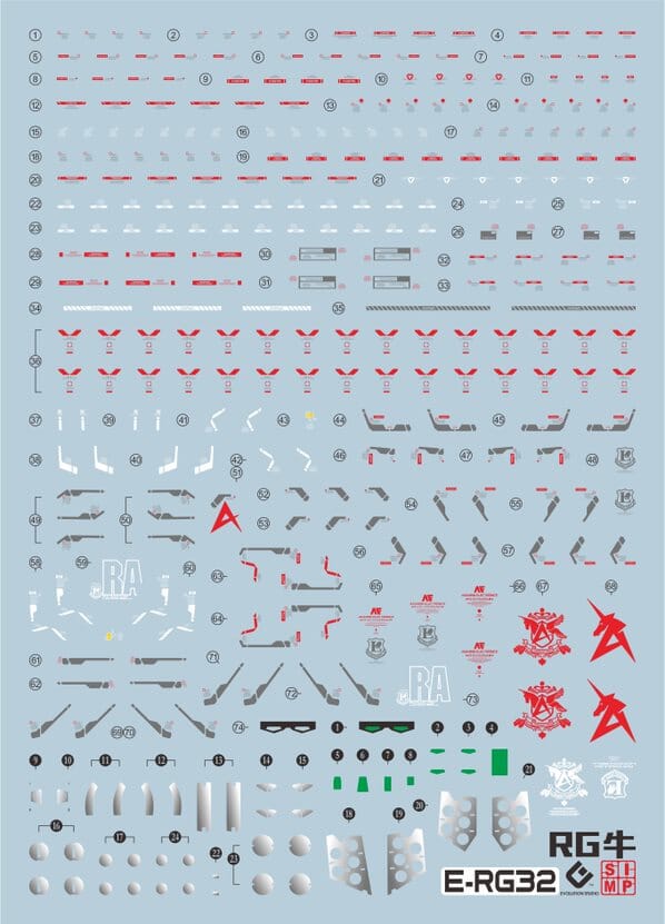 C28 RG Nu Gundam Water Slide Decal - Image 2