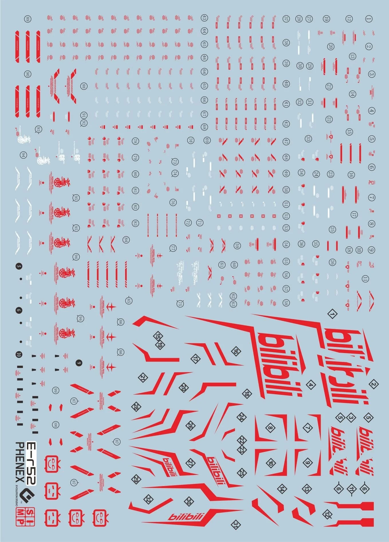 C42 RG 1/144 Phenex Red Decal Sheet - Image 2