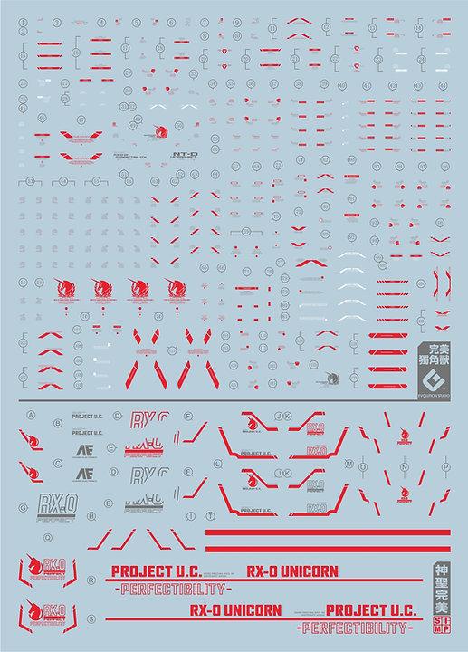 C50 RG / HG Unicorn Gundam Perfectibility (Red) Decal Sheet - Image 2