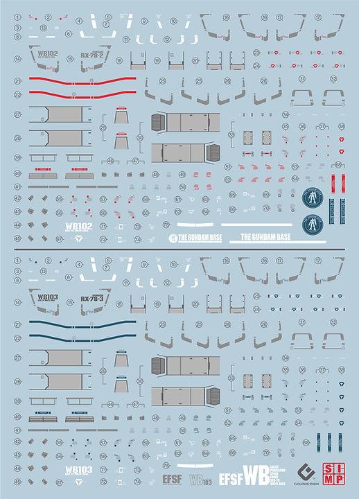C52 HG G40 Gundam Beyond Global RX-78 Decal Sheet - Image 2