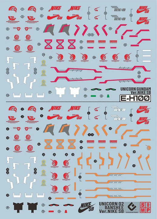 C59 HG Premium Bandai Gundam Unicorn 01 Banshee 02 Nike SB Ver. - Image 2