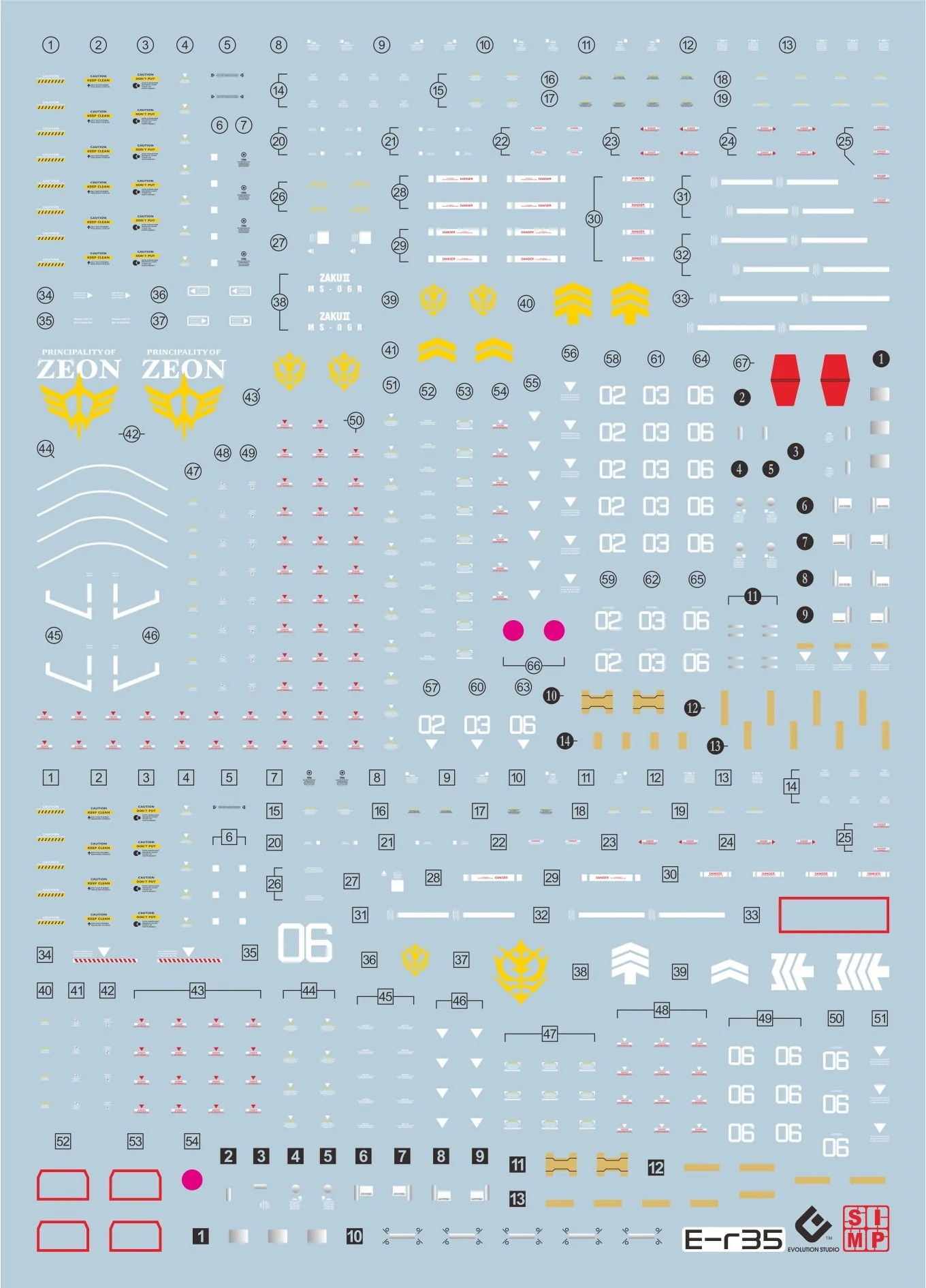 C62 RG/HG Black-Tri/Mine Layer Zaku combo Decal Set - Image 2