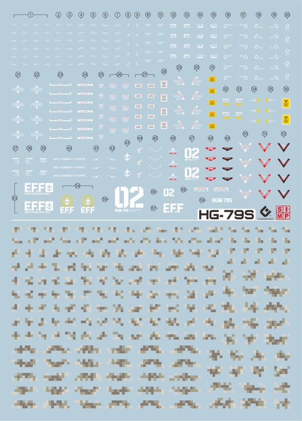 C81 HGUC GM Spartan Decal Sheet - Image 2