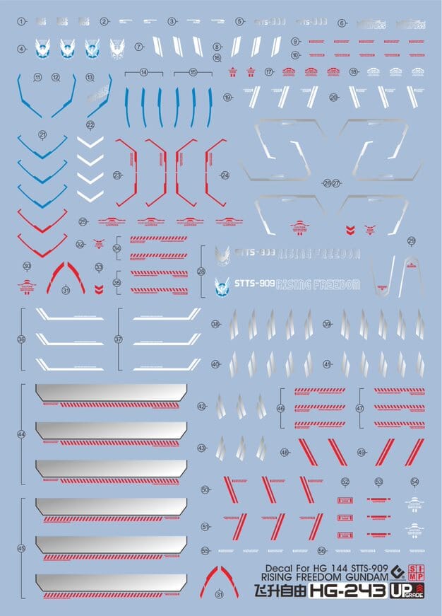 C94 HGCE Rising Freedom Gundam Water Slide Decal - Image 2