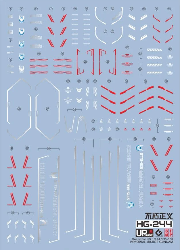 C95 HGCE Immortal Justice Gundam Water Slide Decal - Image 2