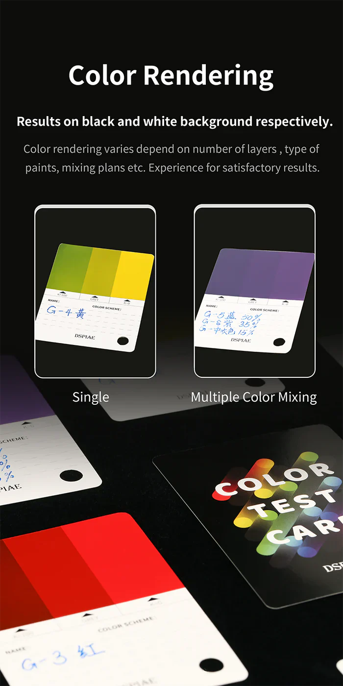 DSPIAE CC-01 Model Paint Color Test Card - Image 9