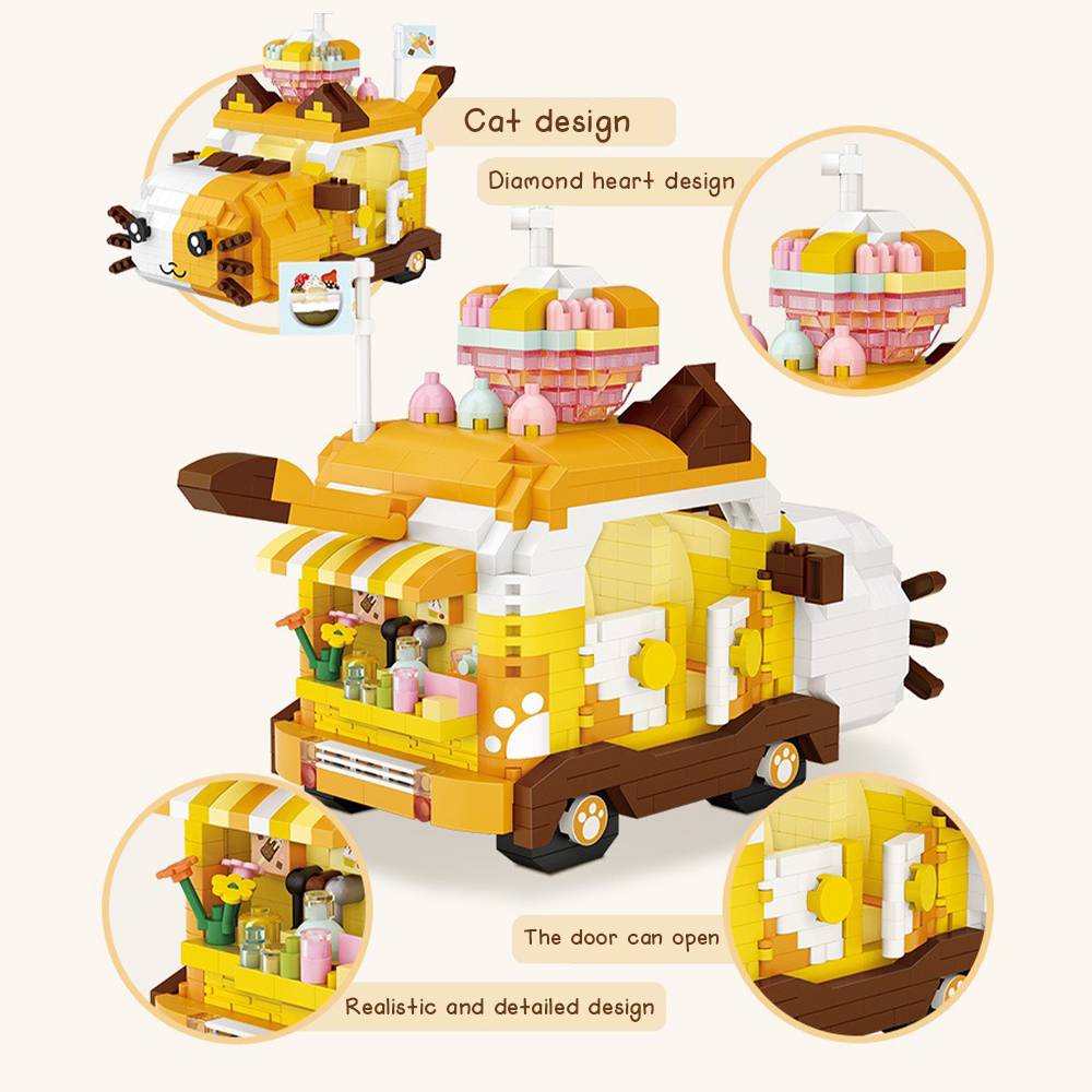 LOZ IDEAS Mini Block 9260 Cat Car Building Set - Image 3