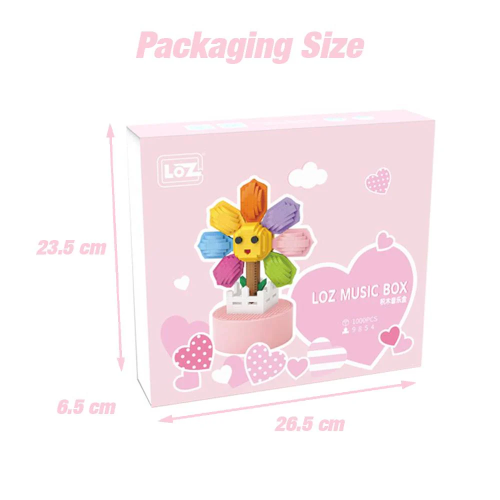 LOZ IDEAS Mini Block 9854 Sunflower (wind up music box) - Image 3