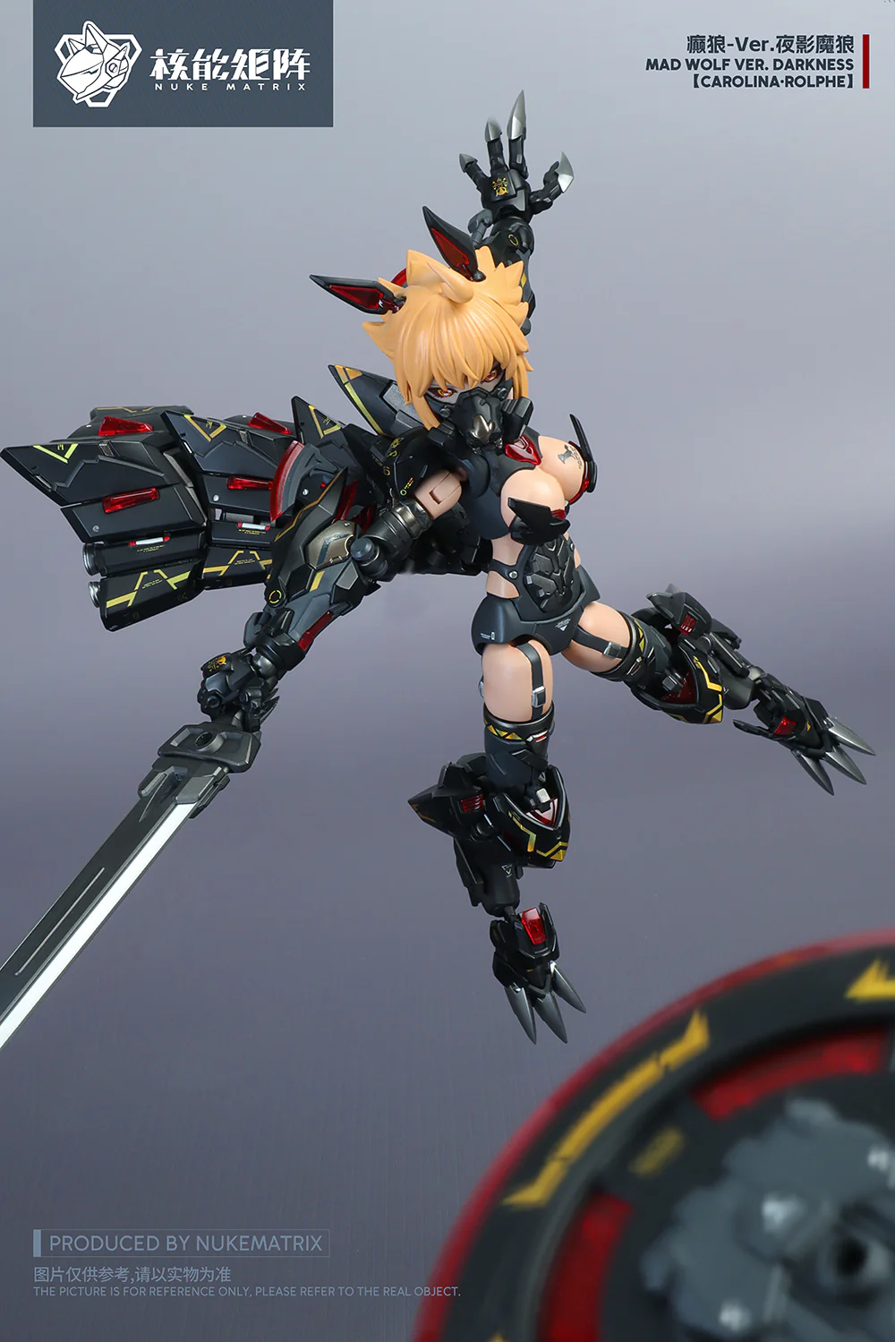 Cyber Forest Fantasy Girls Mad Wolf Ver. Darkness Carolina-Rolphe 1/12 Scale Model Kit - Image 13