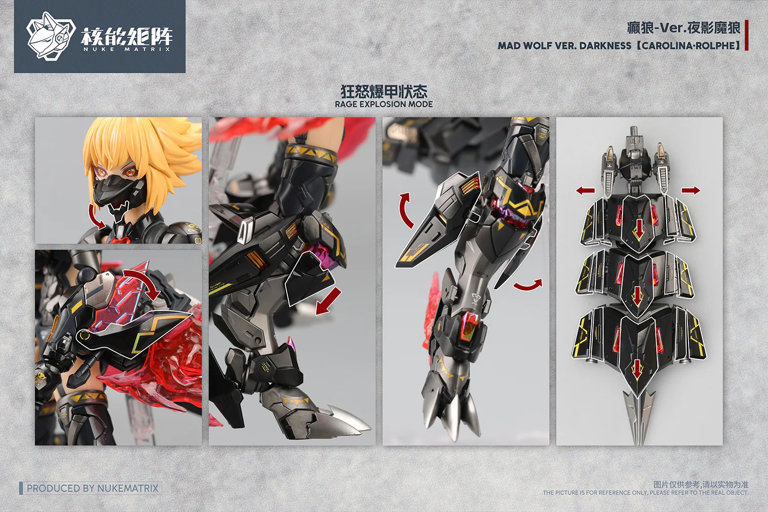 Cyber Forest Fantasy Girls Mad Wolf Ver. Darkness Carolina-Rolphe 1/12 Scale Model Kit - Image 25