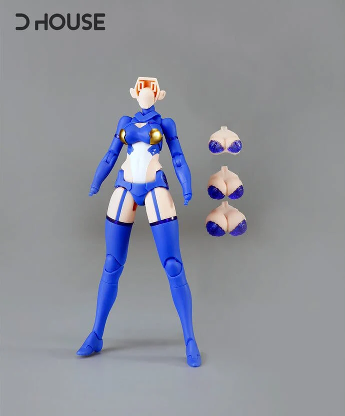 D House 1/12 Plain Figure Model Kit for Mecha Girl Blue Version - Image 2