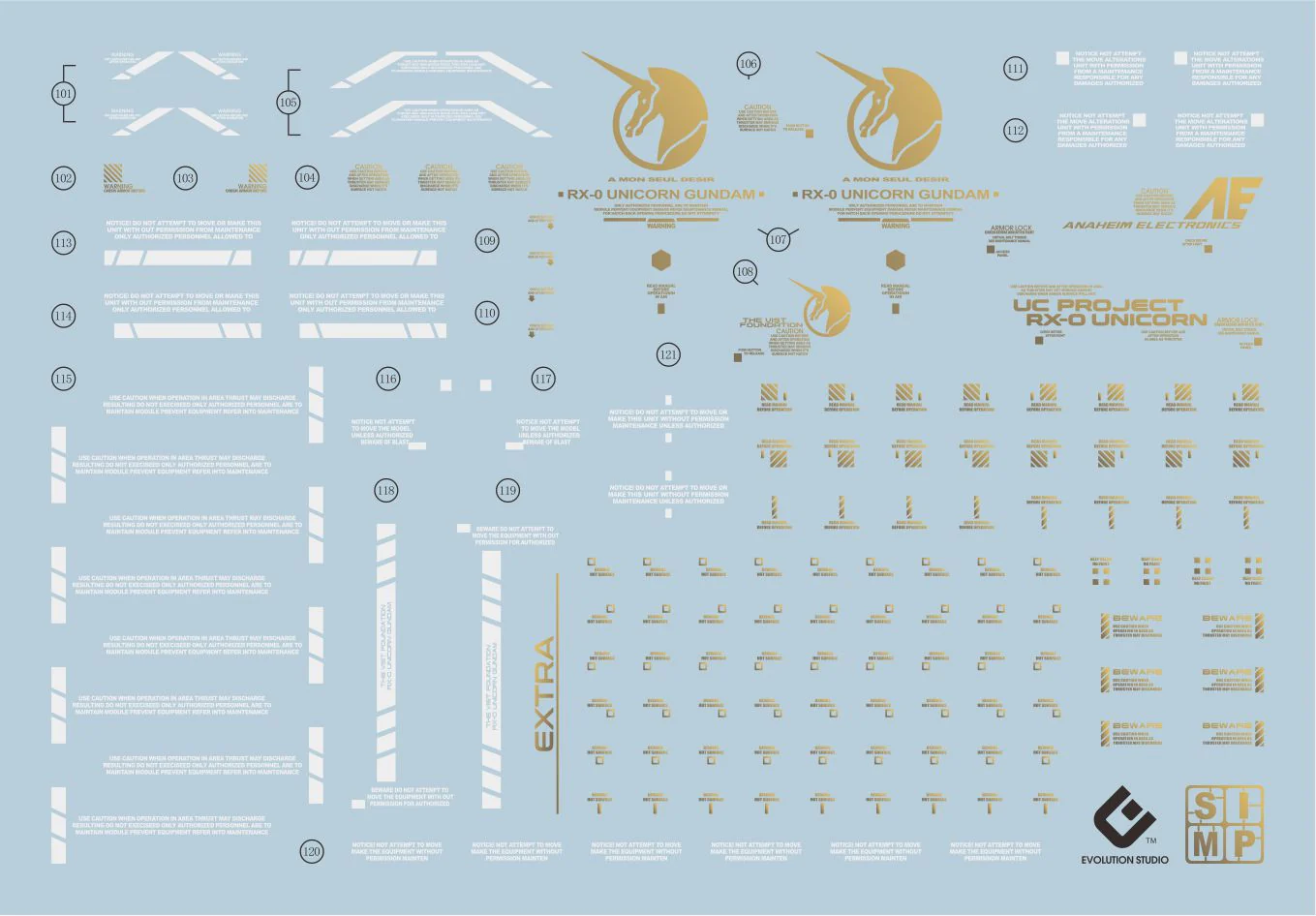 D25 PG Unicorn China Red Ver. Decal Sheet - Image 3