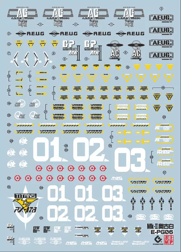 D26 PG RX-78-178 Gundam MK-II Water Slide Decal - Image 2