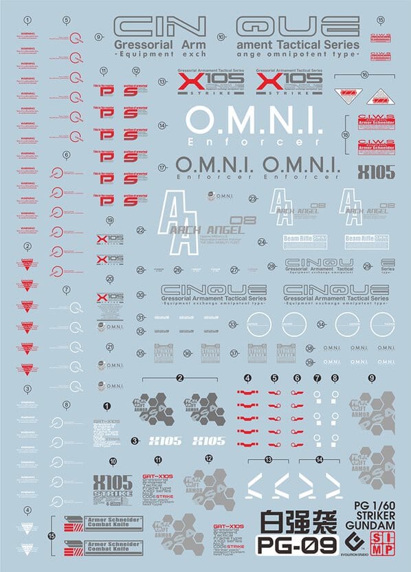 D28 PG Strike Gundam Decal Sheet - Image 2
