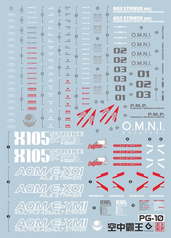 D29 PG Aile Striker for Strike Gundam Decal Sheet - Image 2