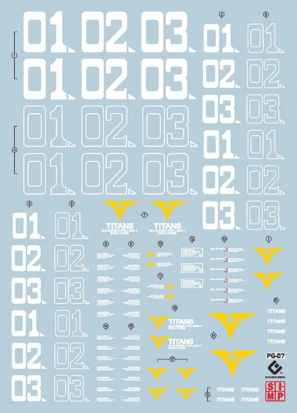 D31 PG RX-178 Gundam MK-II (Titans) Decal Sheet - Image 2