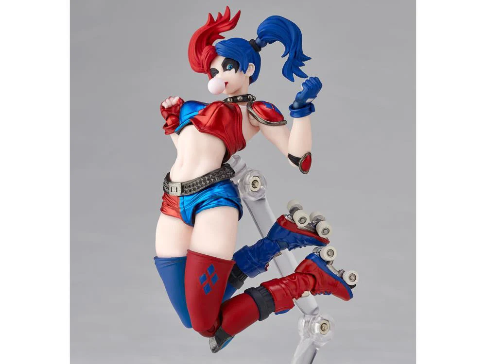 DC Comics Amazing Yamaguchi Revoltech No.015EX-2 Harley Quinn (Red x Blue Twintail Ver.) Exclusive - Image 3