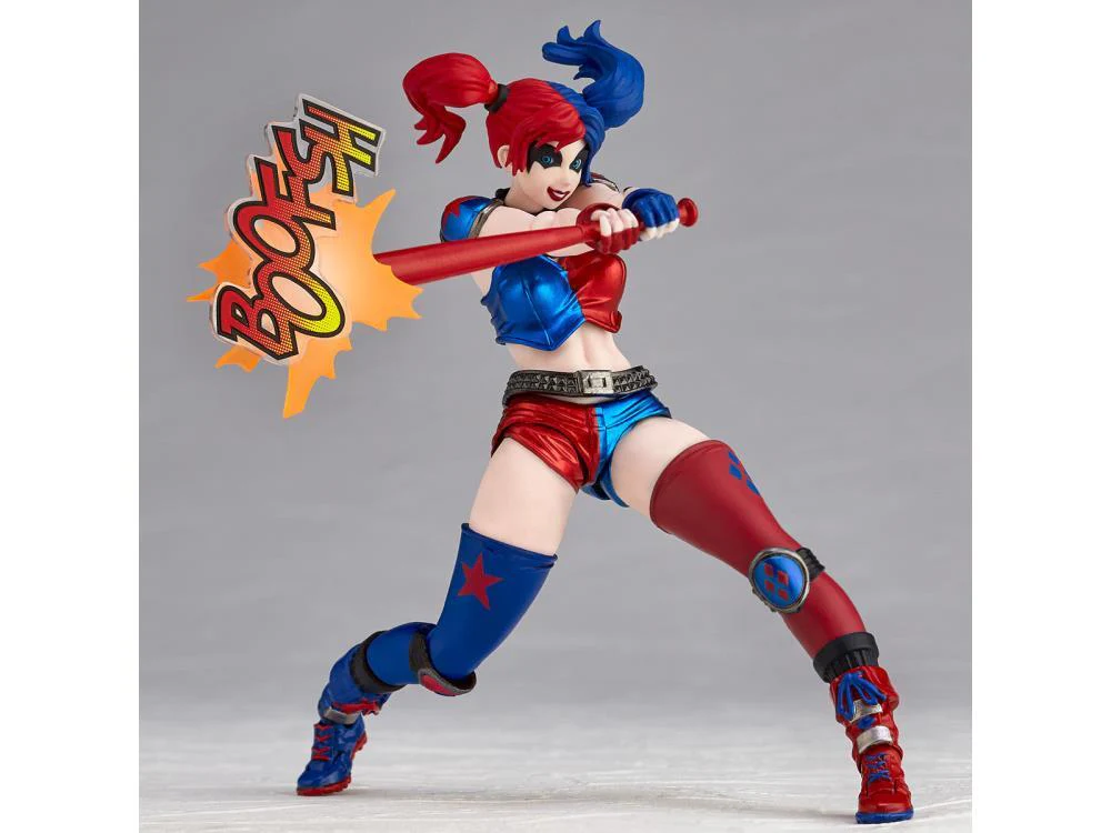 DC Comics Amazing Yamaguchi Revoltech No.015EX-2 Harley Quinn (Red x Blue Twintail Ver.) Exclusive - Image 4