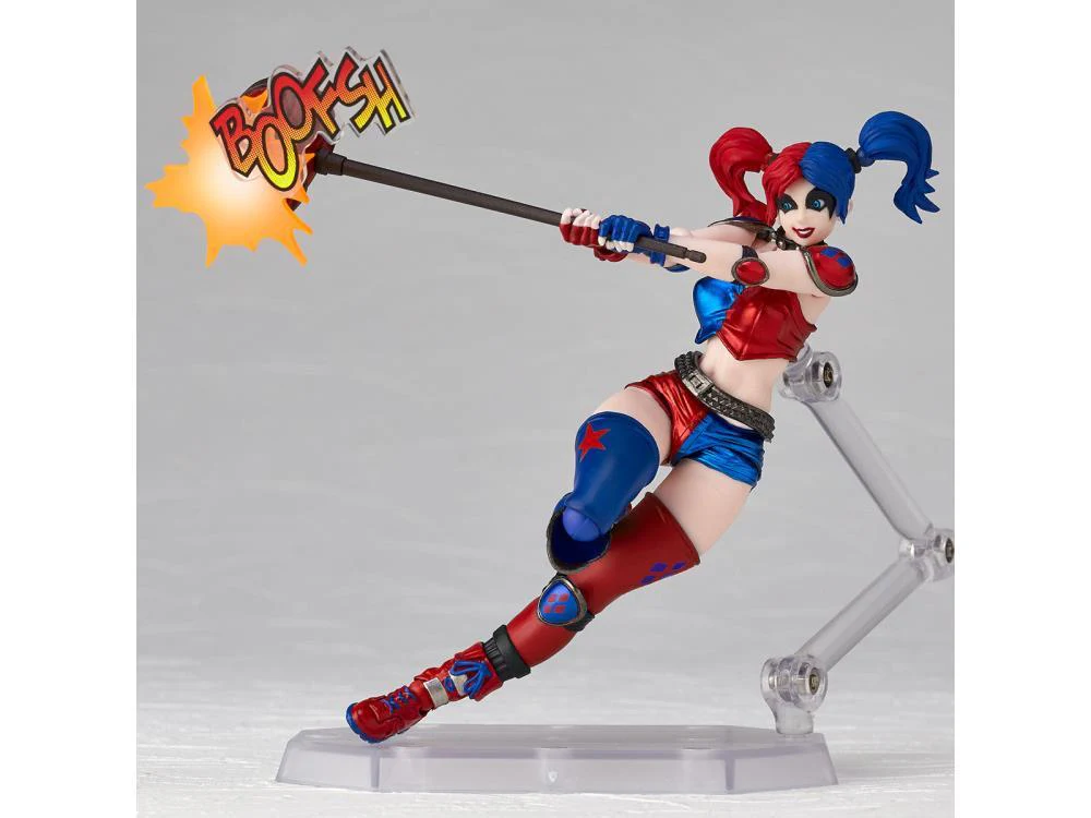 DC Comics Amazing Yamaguchi Revoltech No.015EX-2 Harley Quinn (Red x Blue Twintail Ver.) Exclusive - Image 5