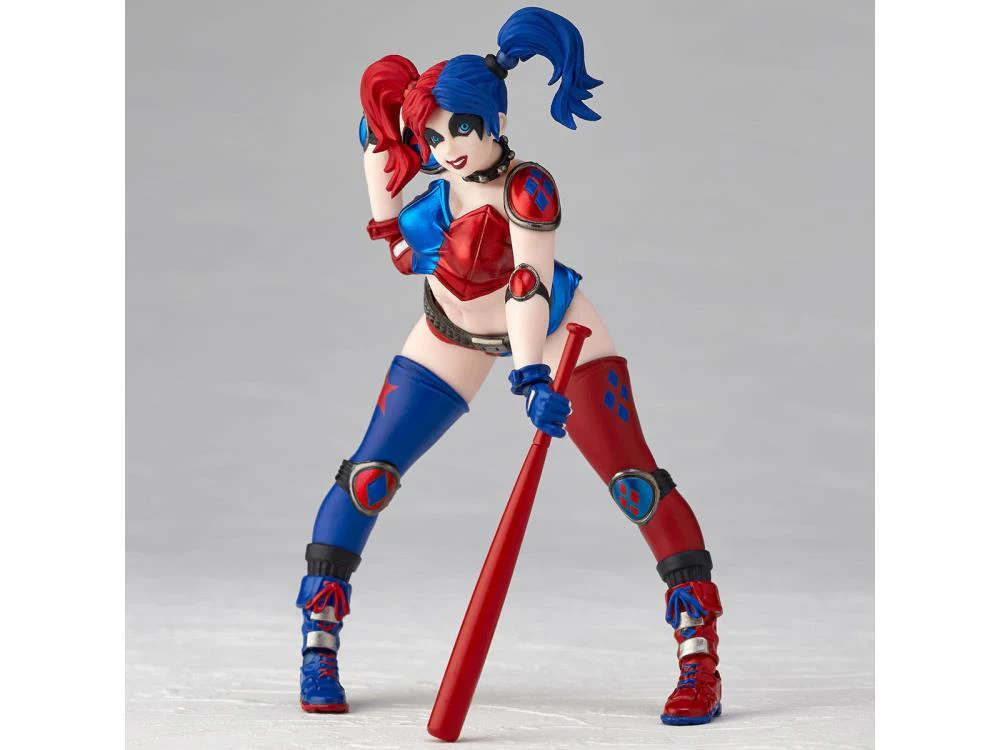 DC Comics Amazing Yamaguchi Revoltech No.015EX-2 Harley Quinn (Red x Blue Twintail Ver.) Exclusive - Image 6