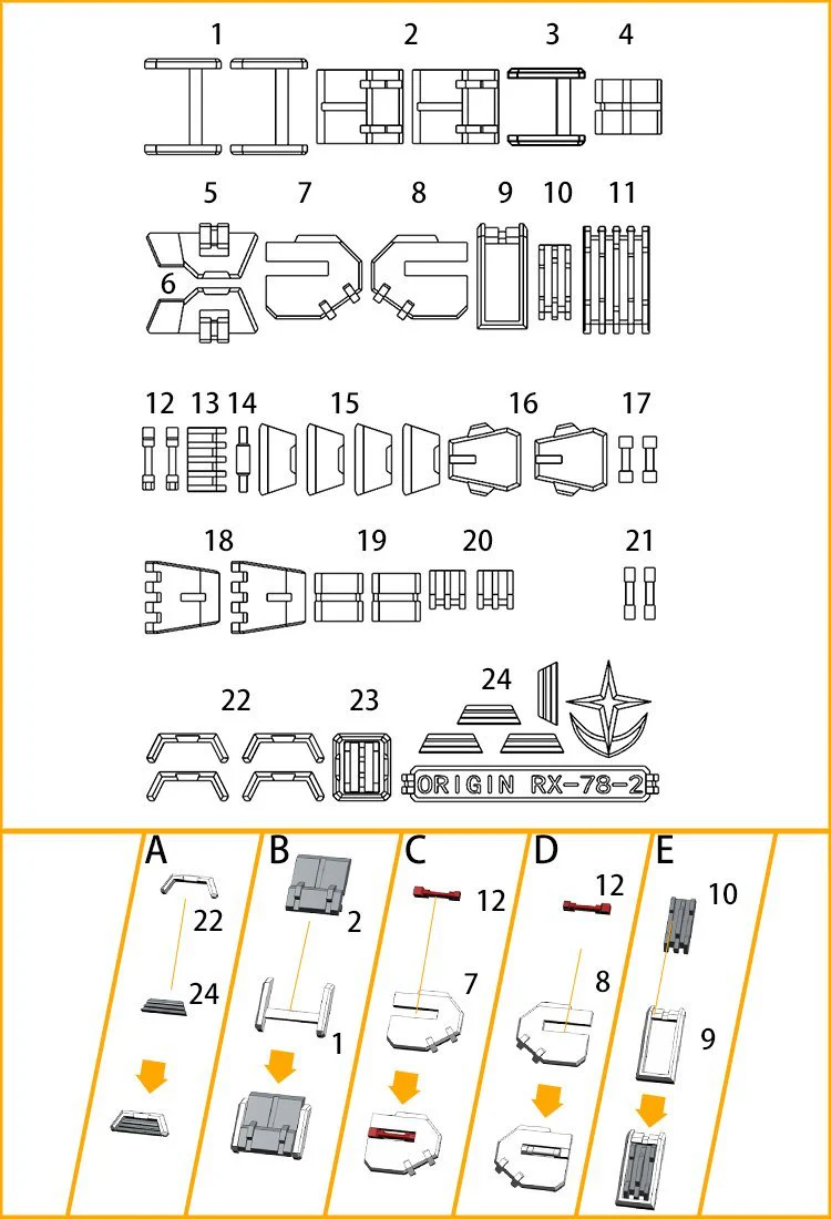 D.U.A Details Upgrade Accessories GP-012 MG RX-78-2 Origin - Image 4