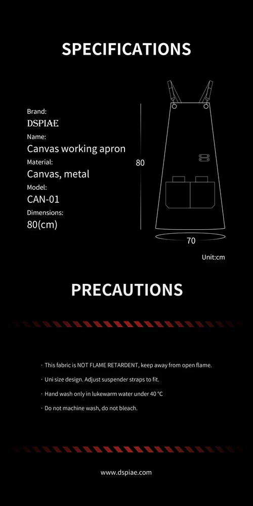 DSPIAE CAN-01 Canvas Working Apron - Image 13