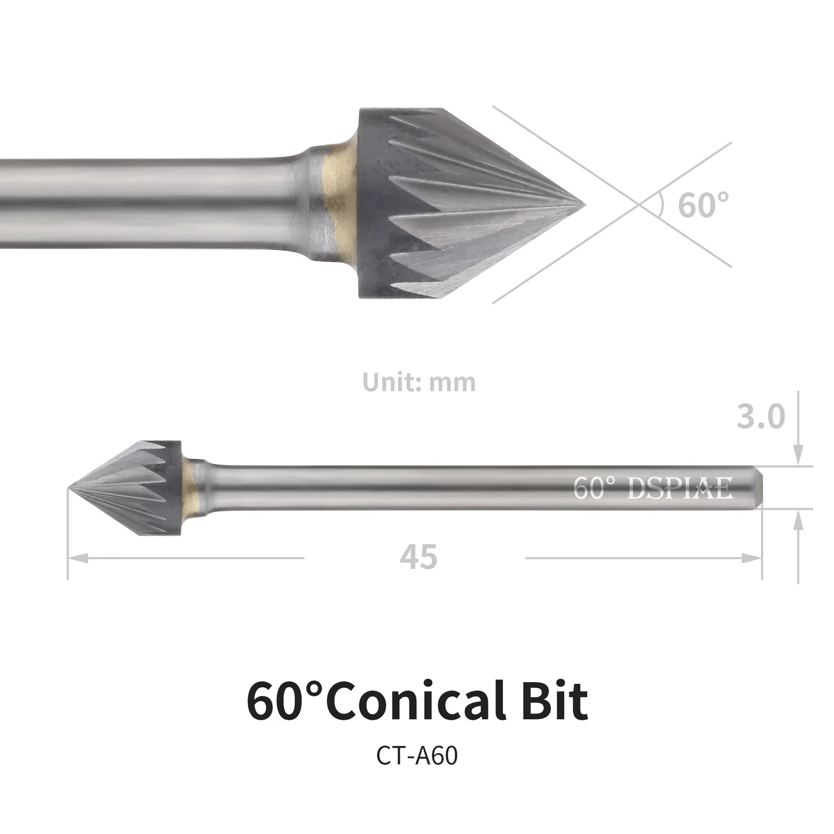 DSPIAE CT-A60 60 Degree Conical Bit - Image 2