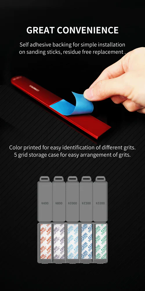 DSPIAE DSP-S01 Reusable Adhesive Sandpaper Set #400-#1500 (100pcs) - Image 9